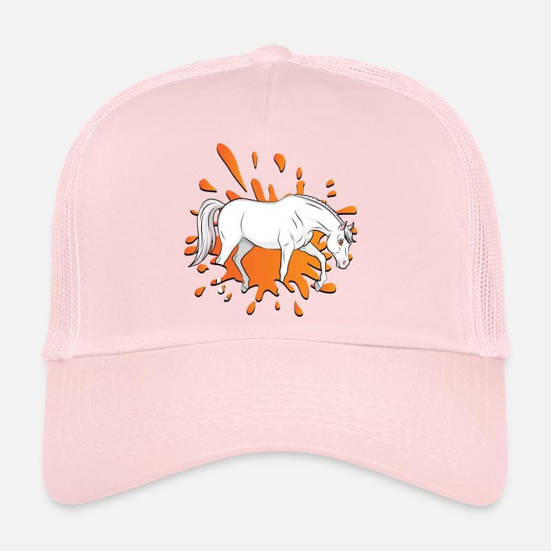 Un dessin style manga d'un cheval Abbayan Casquette trucker 