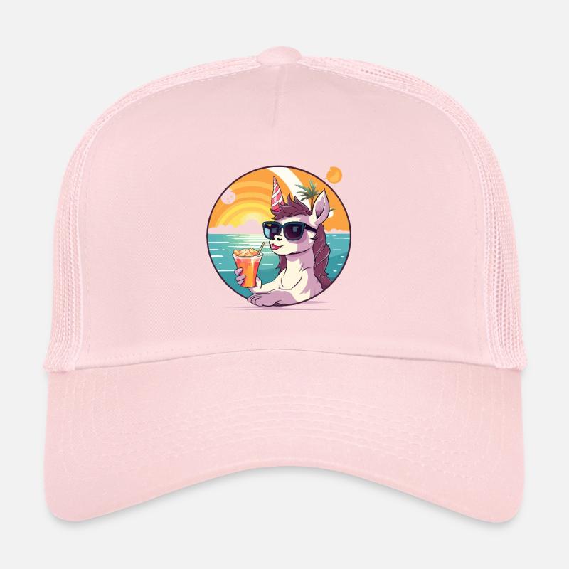 Fête des Lamas du Coucher du Soleil Casquette trucker 