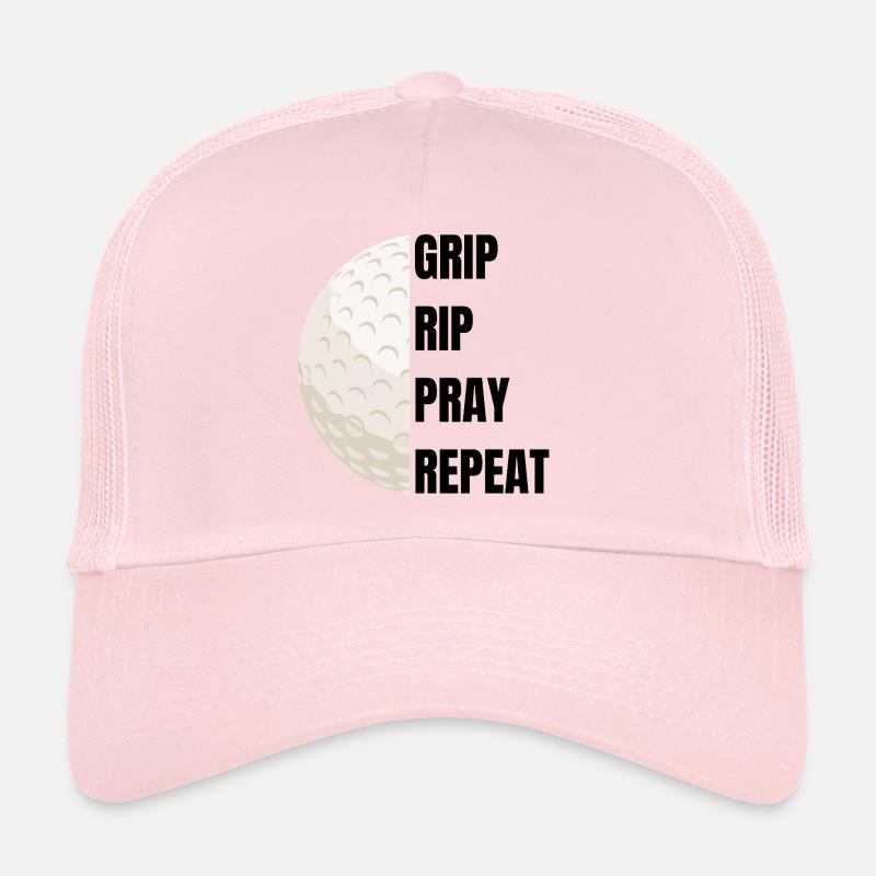 Grip Rip Pray Repeat – Golf Slogan Trucker Cap