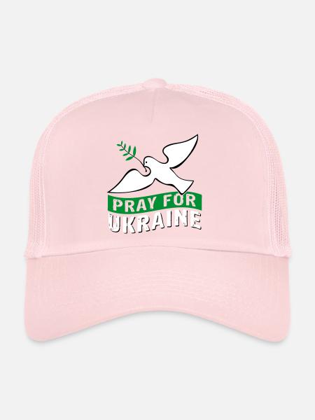 Priez pour l’Ukraine avec des | pigeons Vectorgraphique - Casquette trucker  - rose pâle - Devant