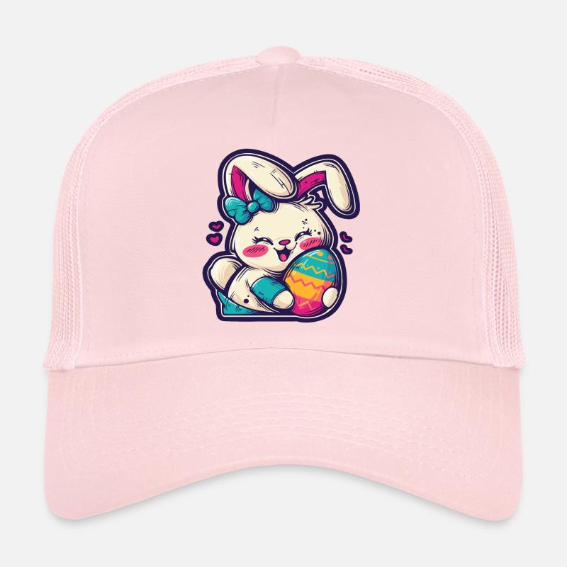 Kawaii Bunny Easter Egg Happy Easter Easter Trucker Cap