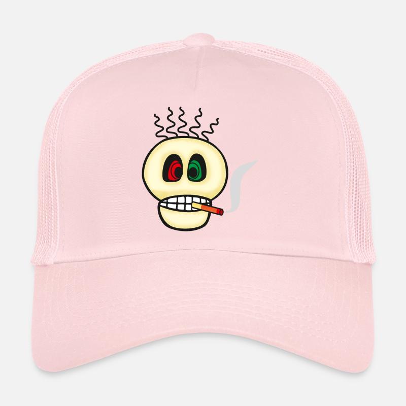 Smoking Is Toxic - Skull Emoticon Trucker Cap