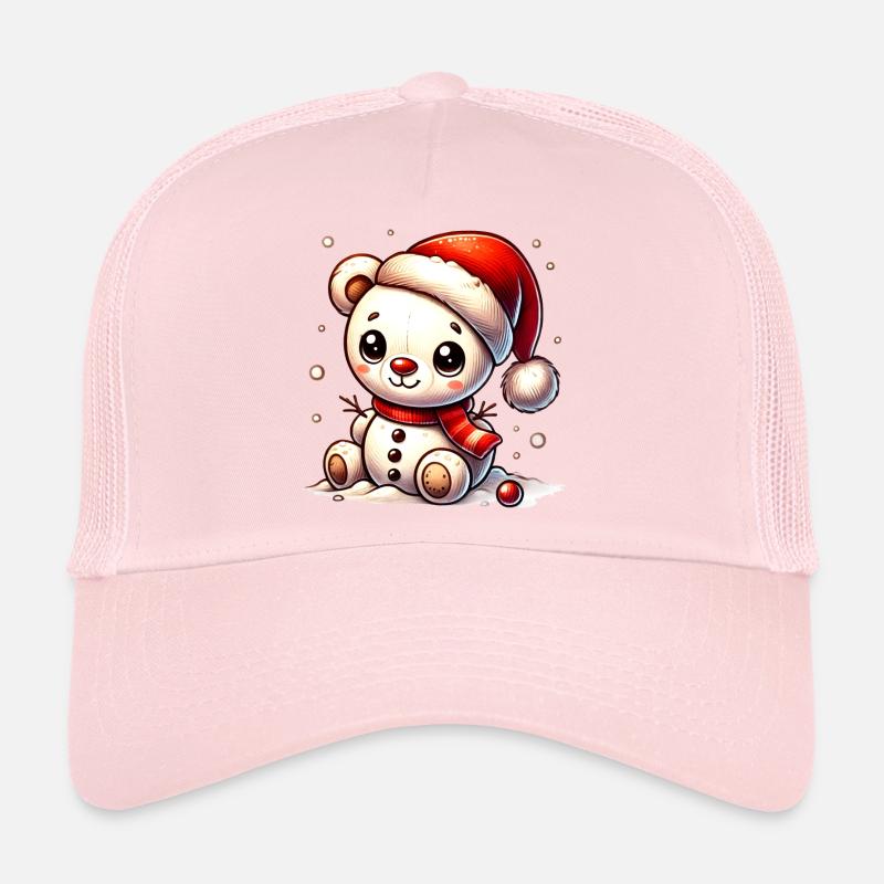 Snowman Bear with Hat - Cute Winter Motif Trucker Cap
