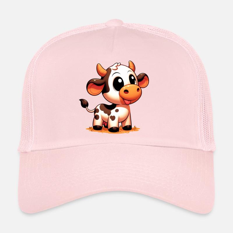 Cow - Trucker Cap - pale pink