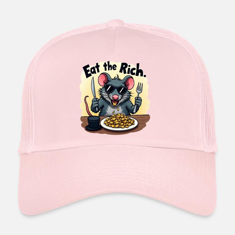 Rebellratte – Eat the Rich with a bite - Trucker Cap - pale pink