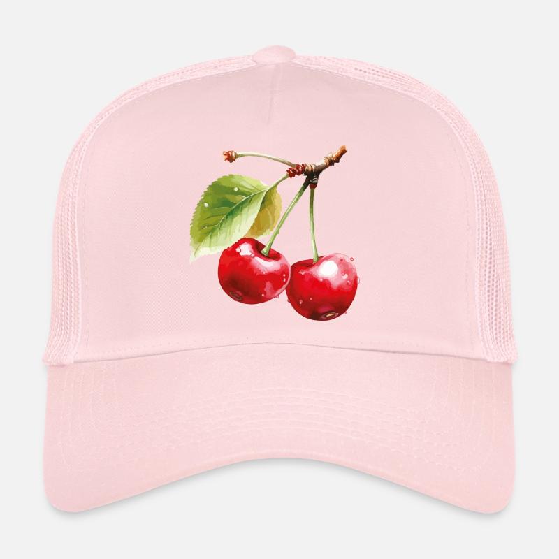 Cerises sur feuilles Casquette trucker 