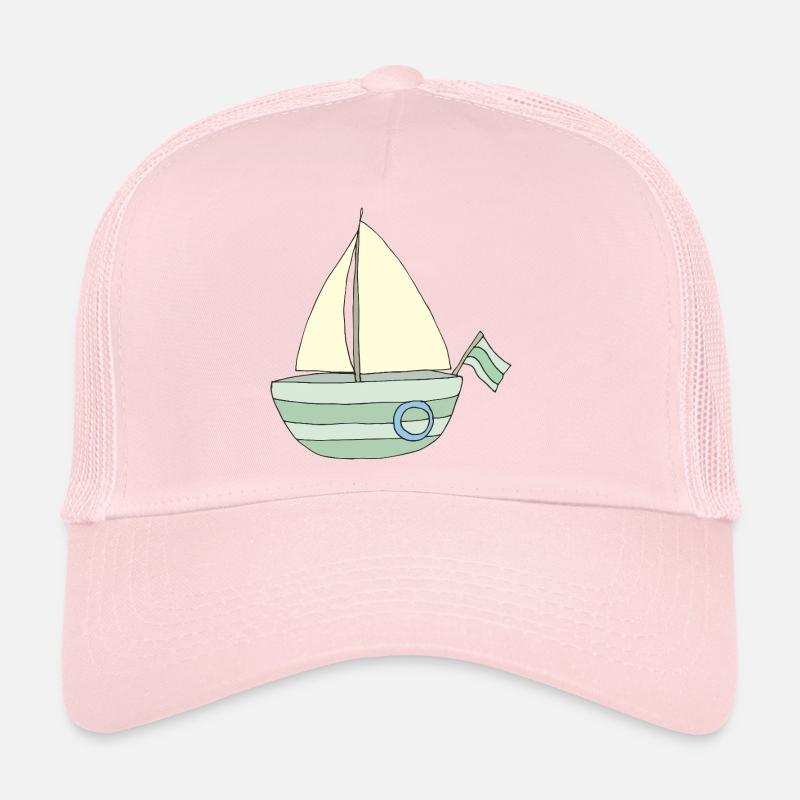 Verspieltes Segelboot Muster - Trucker Cap - Hellrosa