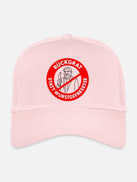 Backbone instead of sausage eating! DESIRED COLORS Comic - Trucker Cap - pale pink - Front