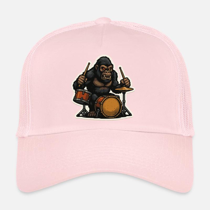 Jungle gorilla with drums Trucker Cap