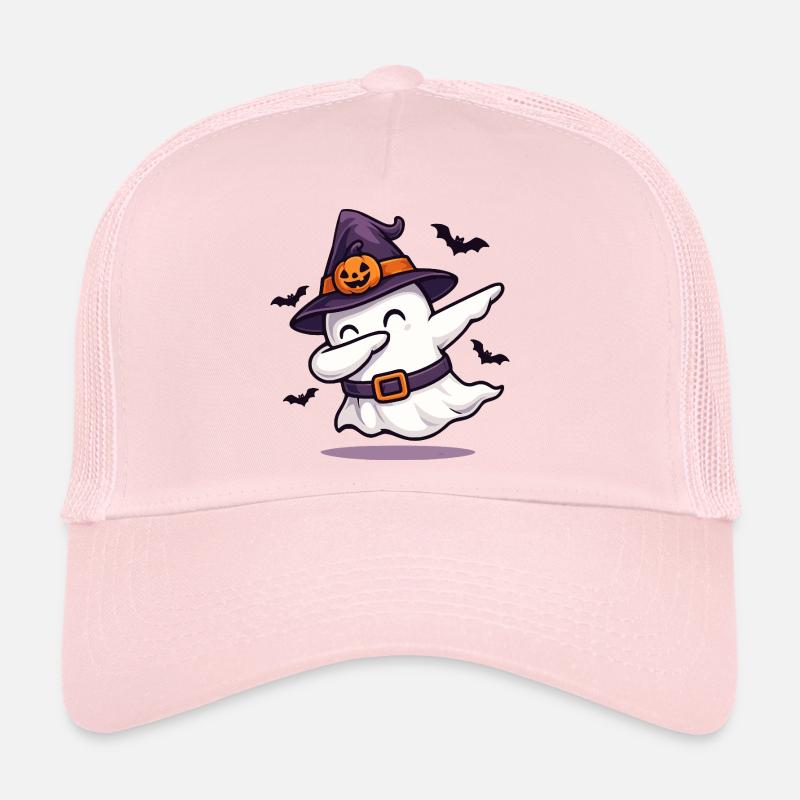 Dabbing Geist mit Hexenhut – Halloween Shirt Trucker Cap