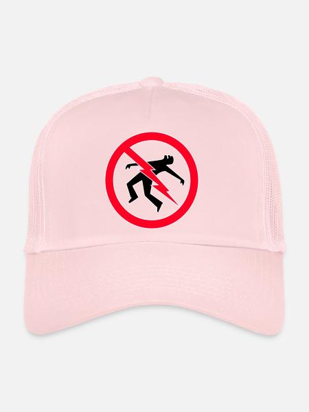 Lightning  Warning - Trucker Cap - pale pink - Front