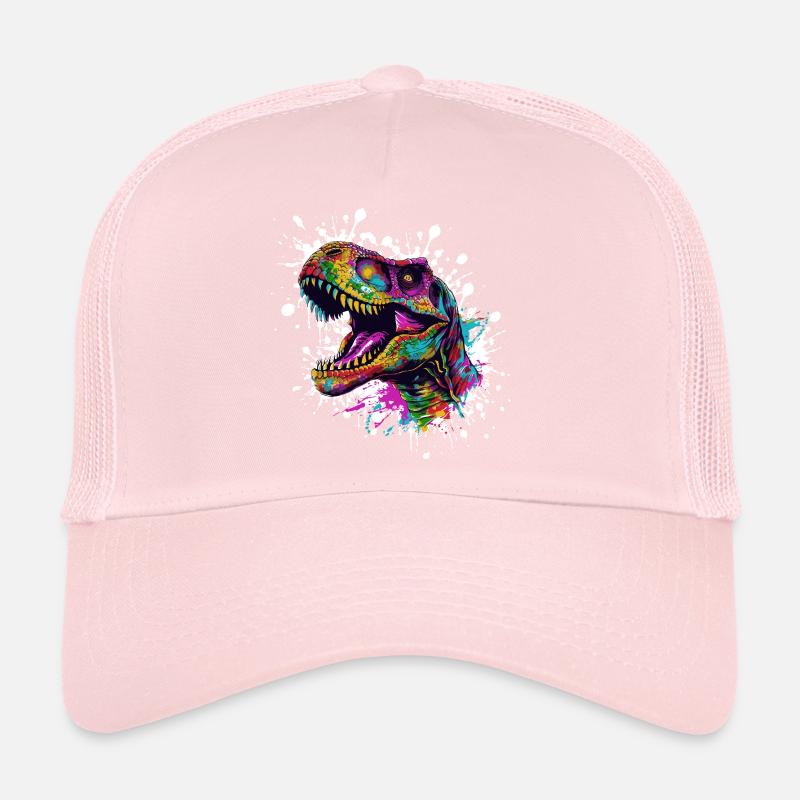 Colorful Dino Splatter Trucker Cap