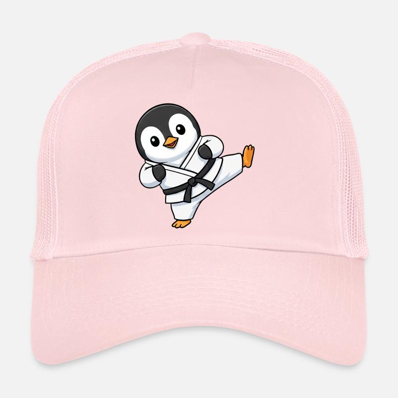 Dessin animé d’artiste martial Pingouin Karaté mignon Chibi Casquette trucker 