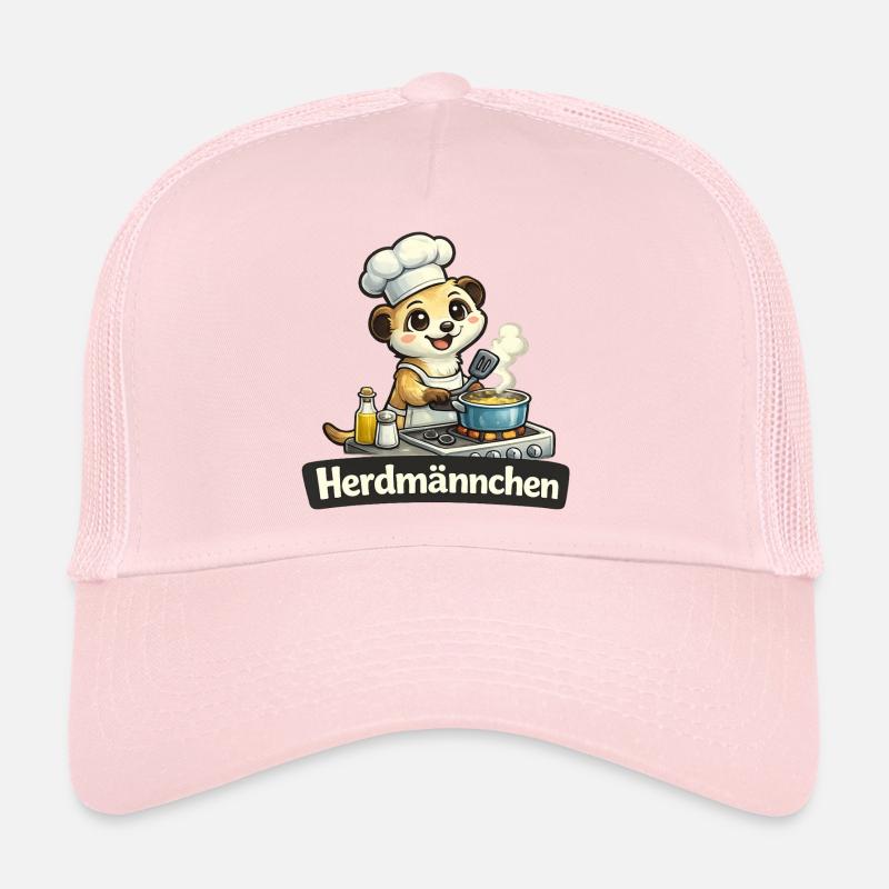 Herdmännchen Erdmännchen am Herd Wortwitz Shirt - Trucker Cap - Hellrosa