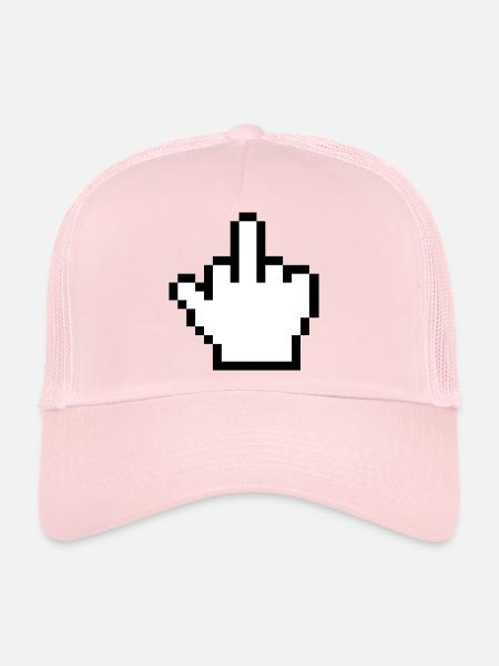 Maushand Mittelfinger Mauszeiger - Trucker Cap - Hellrosa - Vorne