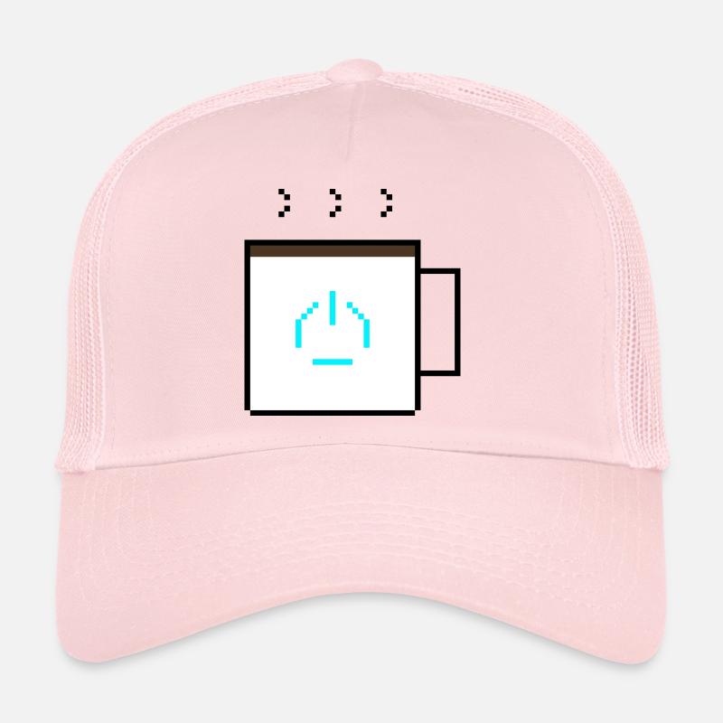 Power-Up Coffee: Retro Pixel Art Gaming Design Trucker Cap
