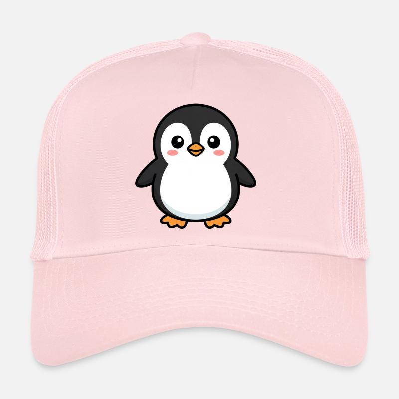 Adorable Penguin Pixel Pal - Casquette trucker  - rose pâle