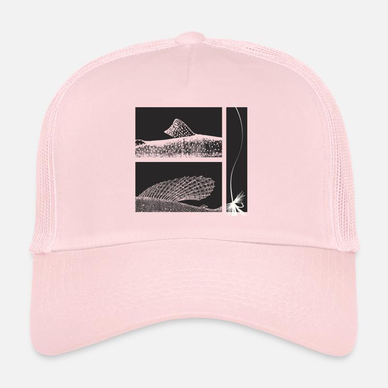 Modèle 44 - grayling et la truite - Casquette trucker - rose pâle