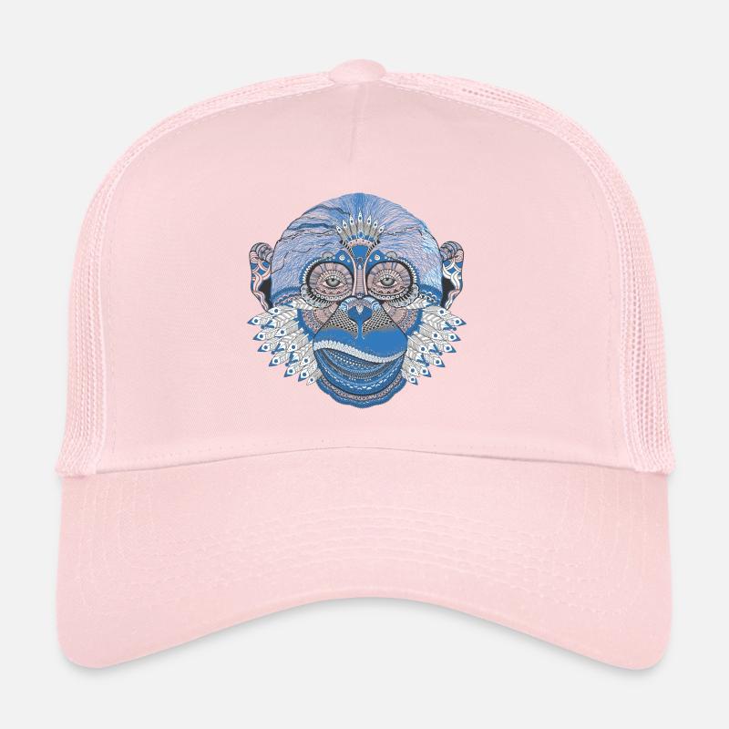 Résumé idée cadeau de singe - Casquette trucker  - rose pâle