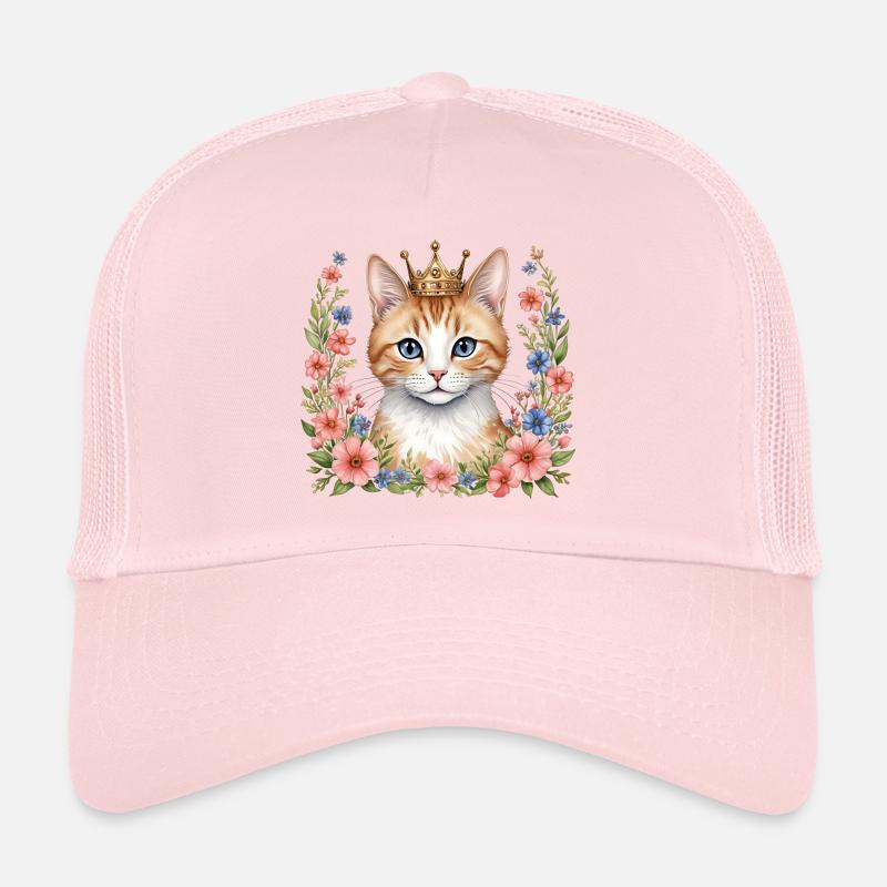 Adorable chat princesse - Casquette trucker  - rose pâle