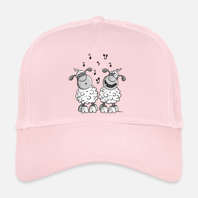 Moutons musicale - Casquette trucker  - rose pâle