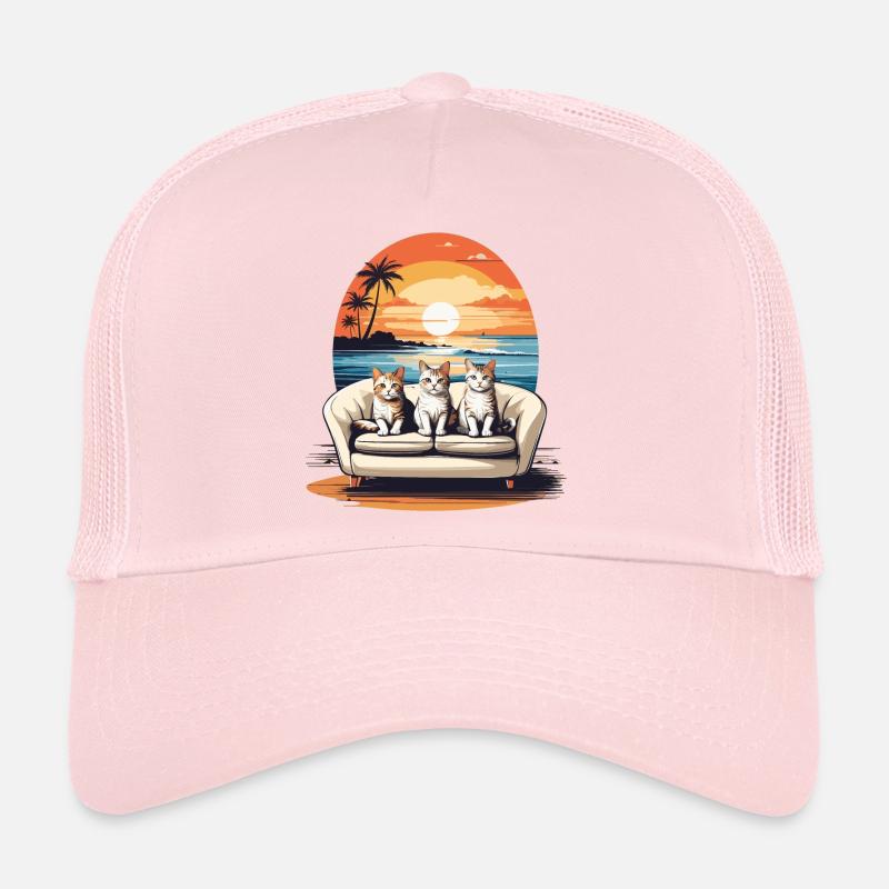Katzen am Meer - Trucker Cap - Hellrosa