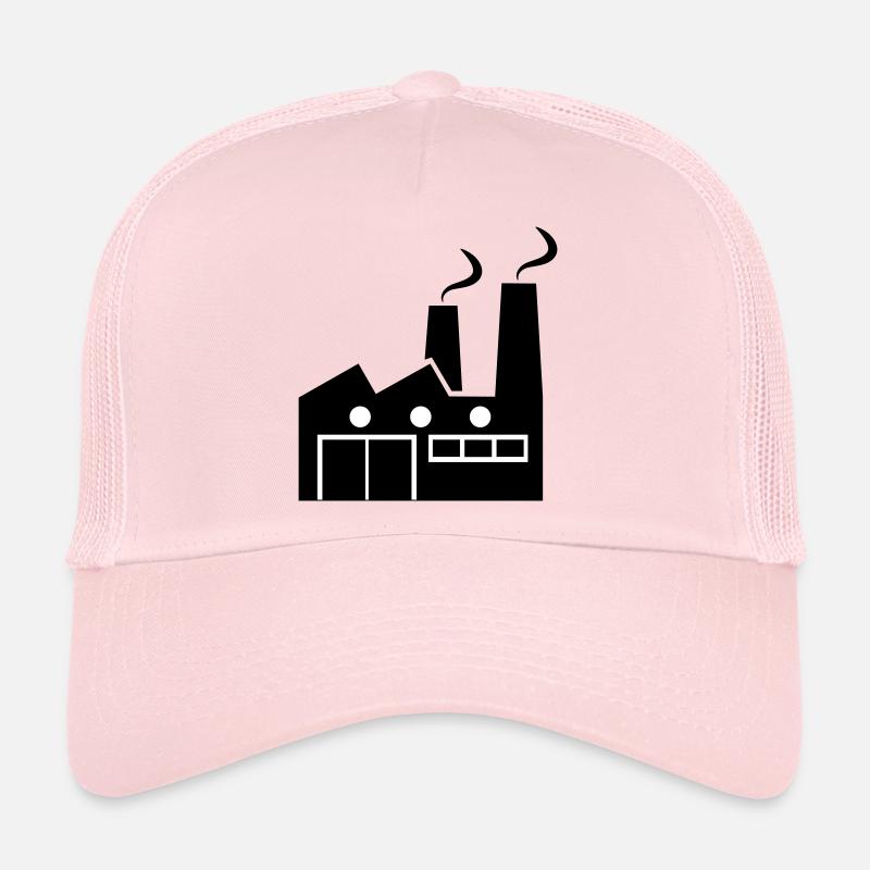 Abstrakte geometrische Linienkunst einer Fabrik Trucker Cap