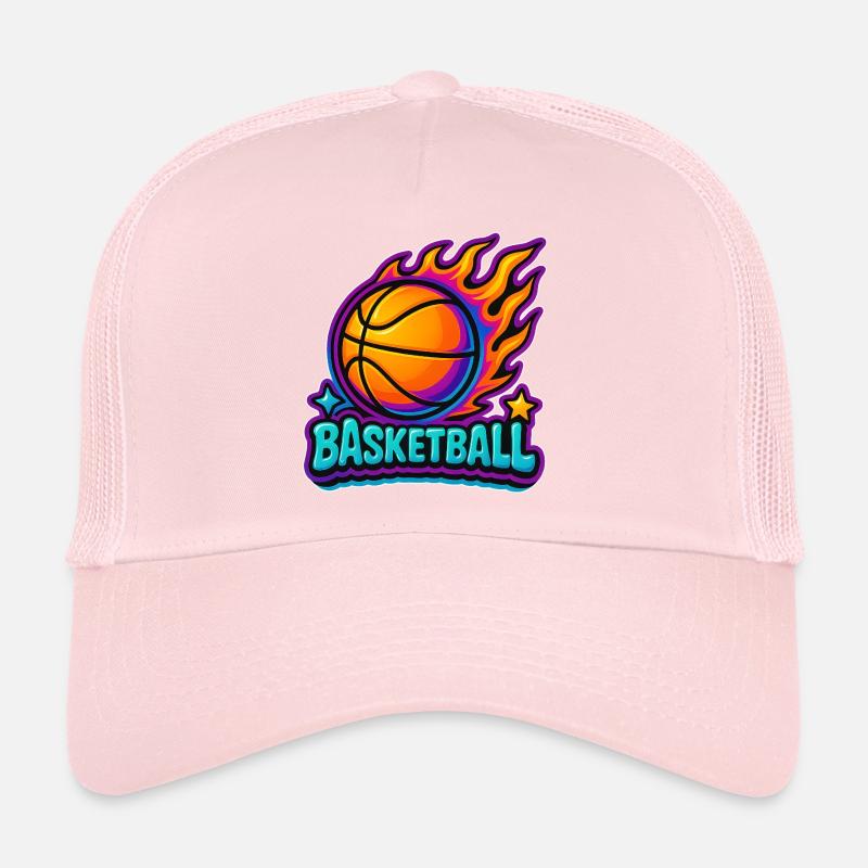 Feuriger Basketball mit Trendfarben Trucker Cap