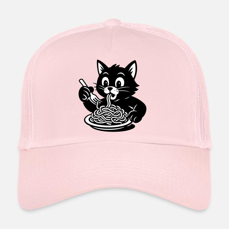 Cat Eats Spaghetti Meme Trucker Cap