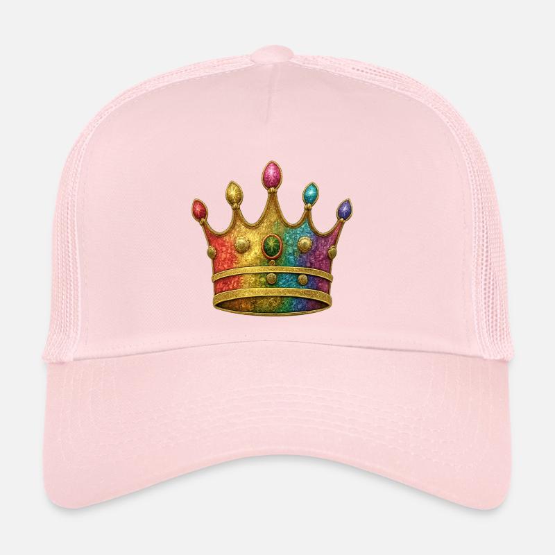 Motif de couronne royale arc-en-ciel vibrant Casquette trucker 