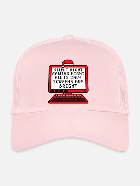 Silent Night Gaming Night All Calm Screens Bright - Trucker Cap - pale pink - Front