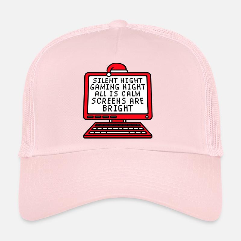 Silent Night Gaming Night All Calm Screens Bright Trucker Cap