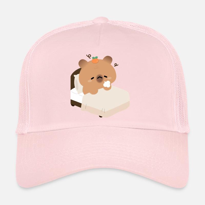 Søvnig capybara i koselig seng - Trucker-caps  - lyserosa