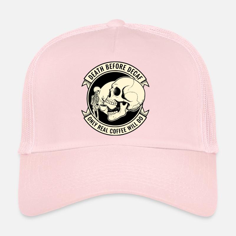 Mort avant le café décaféiné - Casquette trucker  - rose pâle