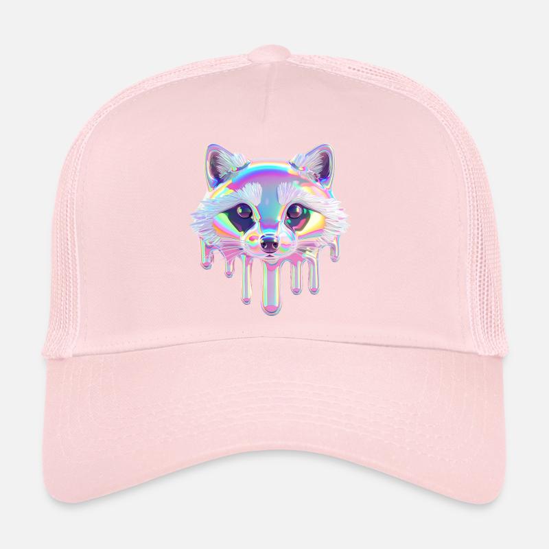 Neon Waschbär – Bunter Tropf Look Trucker Cap