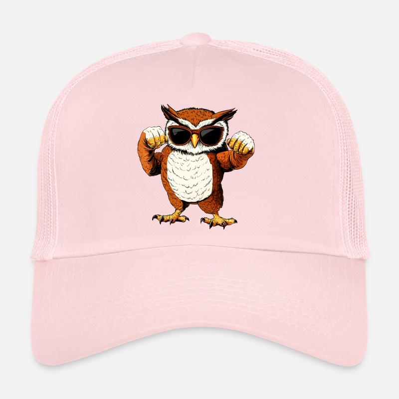 Fitness Eulen - Trucker Cap - Hellrosa