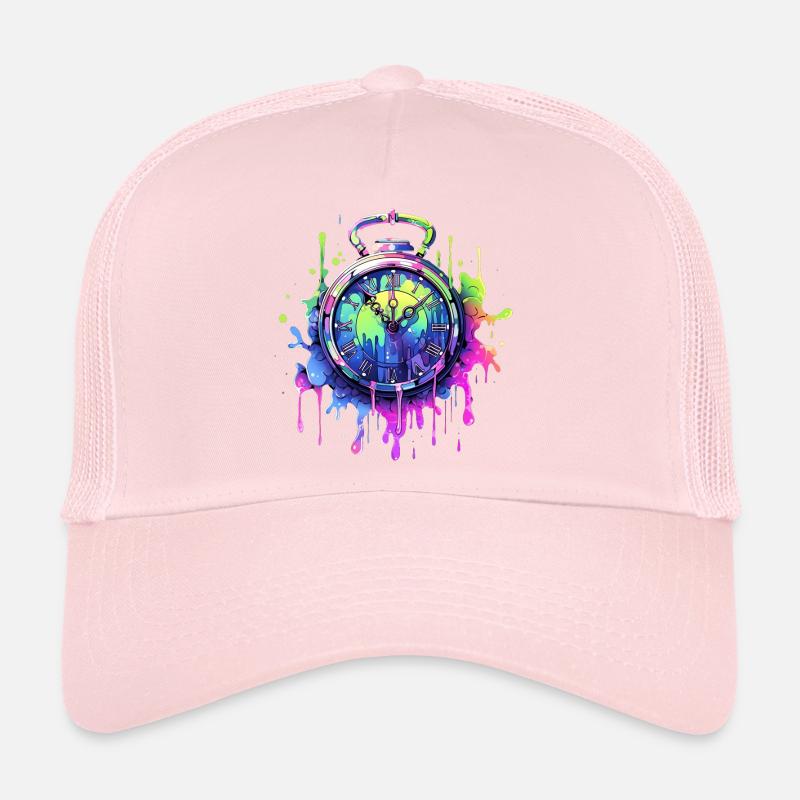 Bunte Uhr mit Farbspritzern Trucker Cap