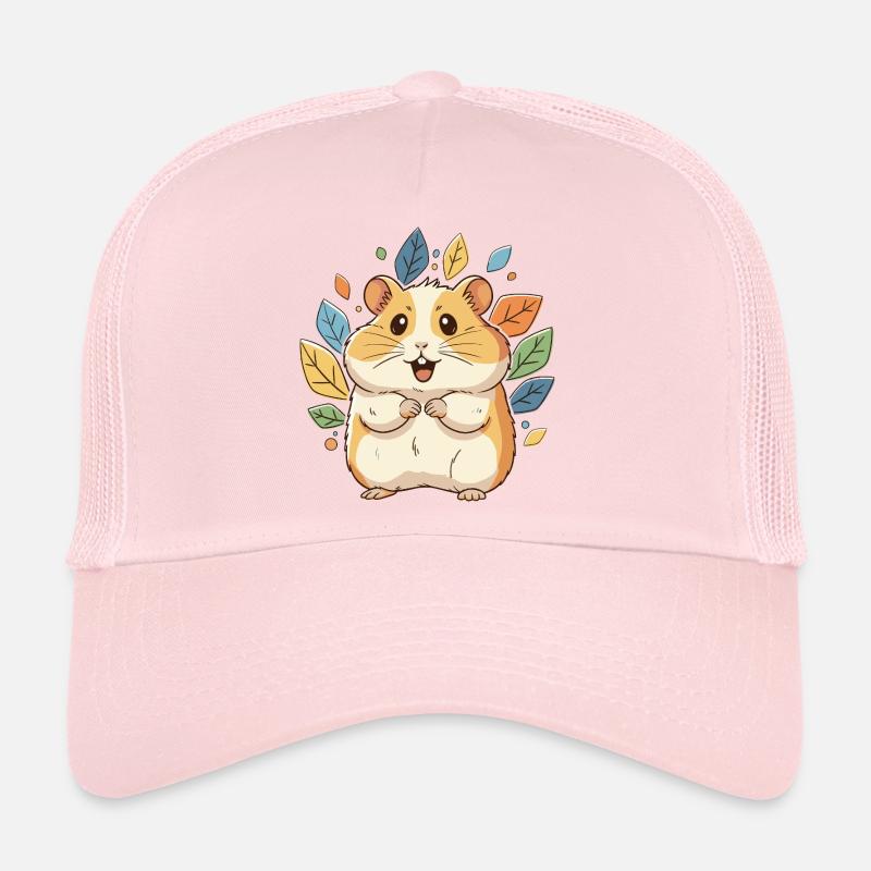 Kuscheliger Hamster mit Herbstblättern Trucker Cap