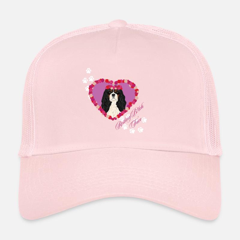Ruhende B!tch Face Cavalier King - Trucker Cap - Hellrosa