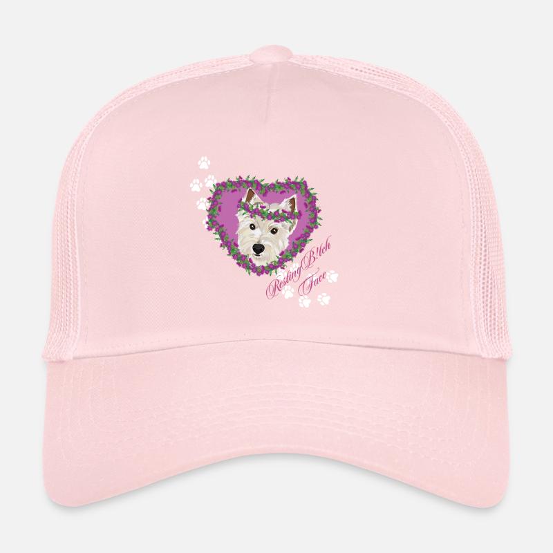 Resting B!tch Face West Highland Terrier - Trucker Cap - pale pink