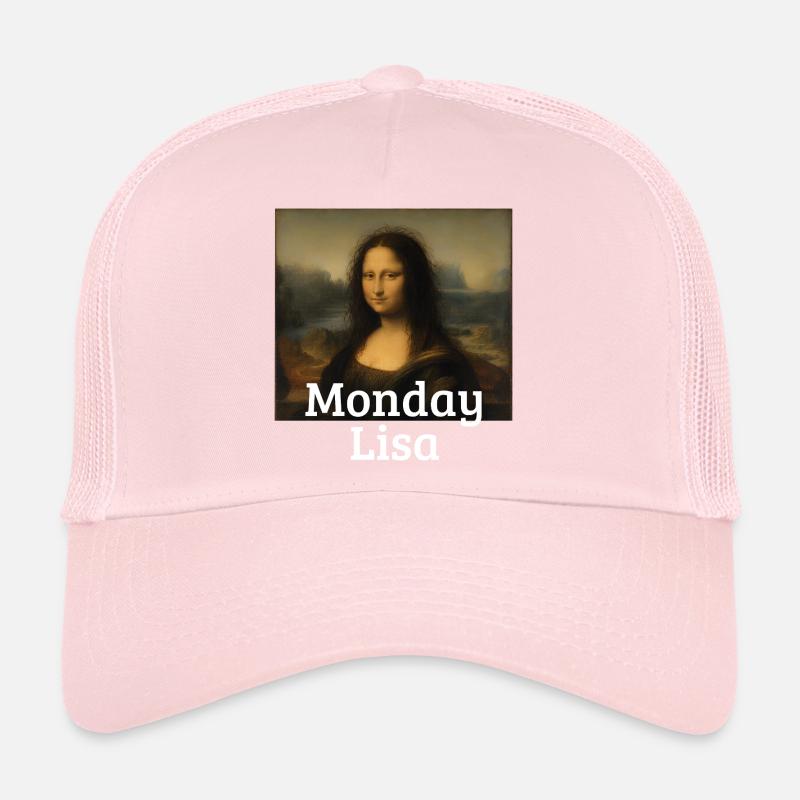 Lundi Lisa Leonardo Da Vinci Drôle Mona Lisa Casquette trucker 