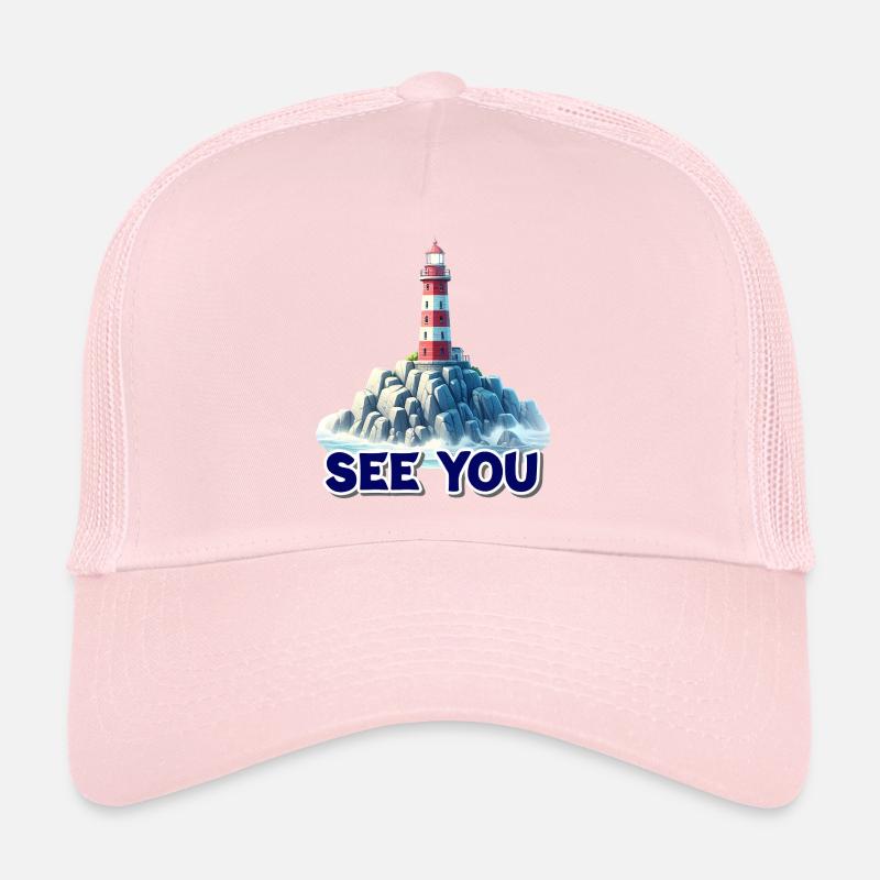 Phare sur le lac rocheux Toi Casquette trucker 