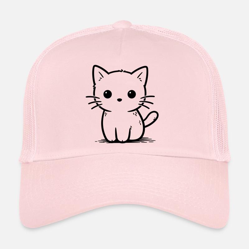 Silhouette de chat nocturne avec des yeux Casquette trucker 