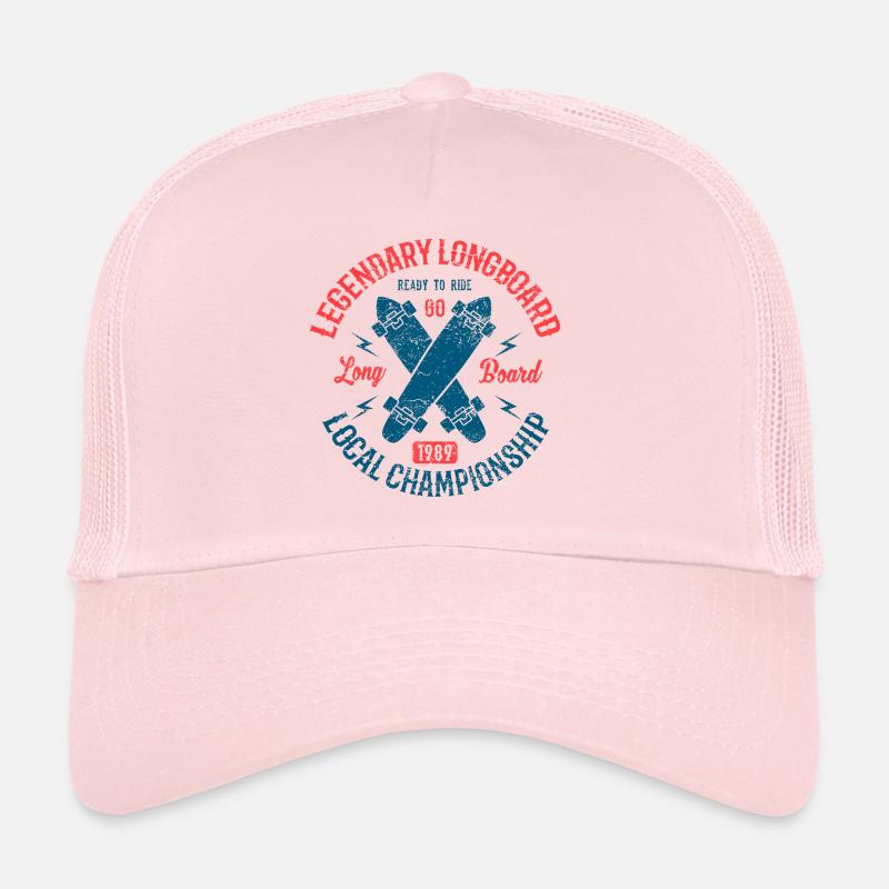 Longboard Skater Shirt Geschenk Vintage Trucker Cap