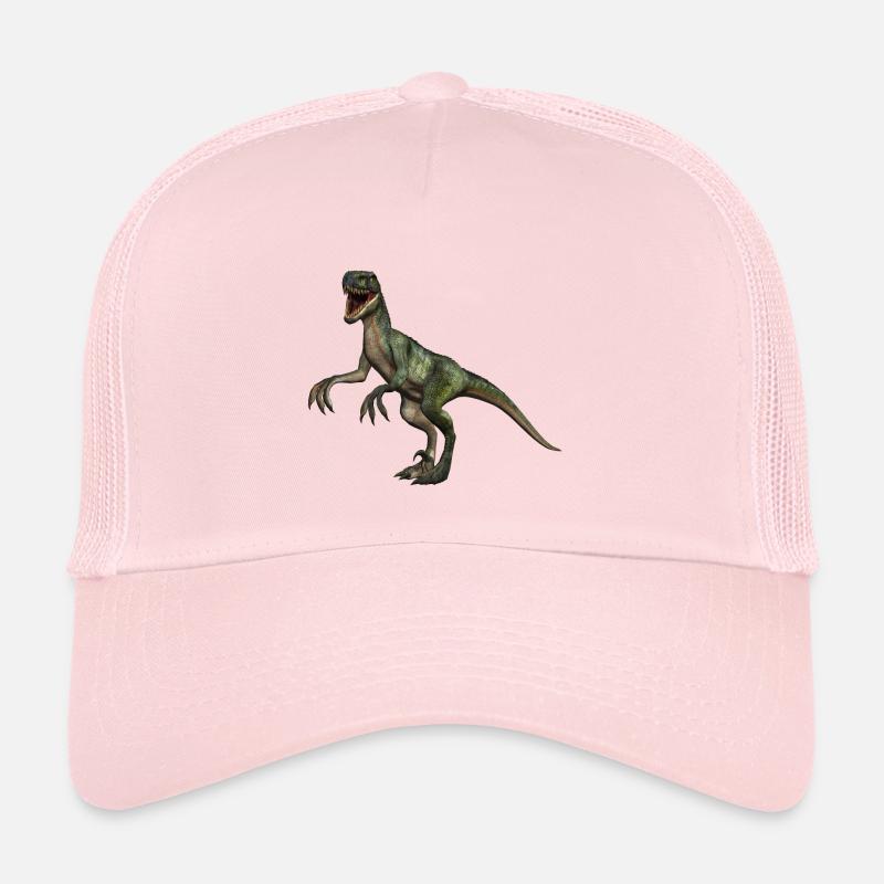 dinosaure Velociraptor 4 - Casquette trucker  - rose pâle