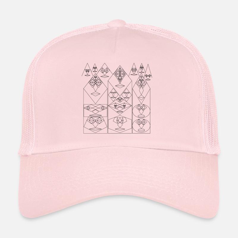 Three Tower Faces with Mountain Faces - Trucker Cap - Hellrosa