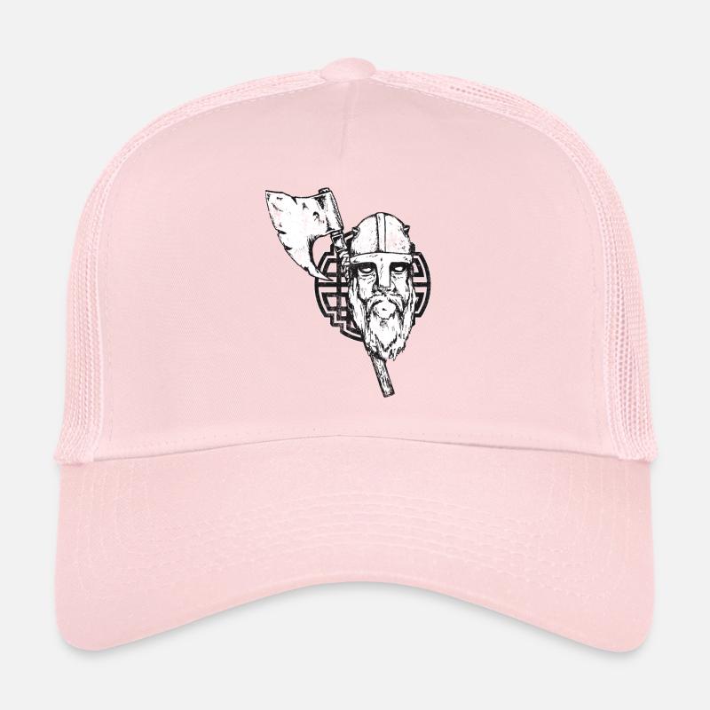Vikings avec une hache et des nœuds - s'est écrasé Casquette trucker 