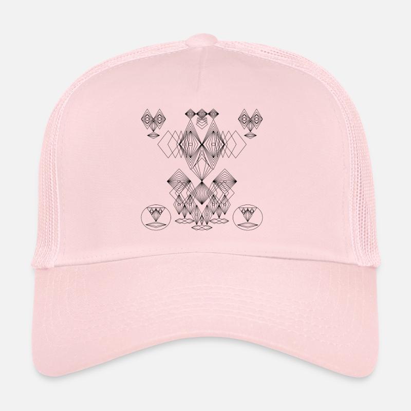 Abstract Design: Crazy Faces Art - Trucker Cap - pale pink