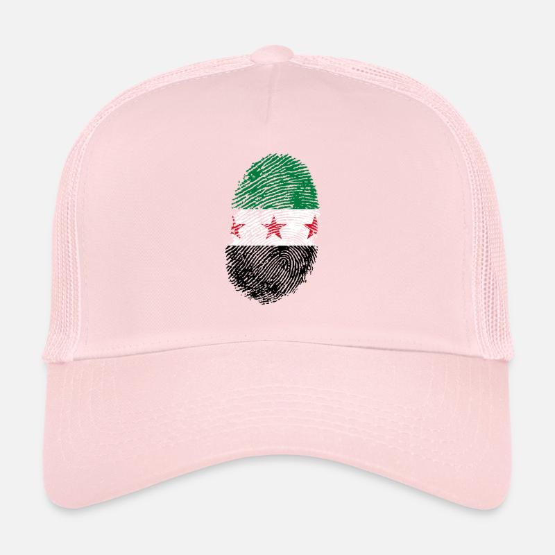 Syrie Shirt · Drapeau · ADN · Empreintes digitales - Casquette trucker  - rose pâle