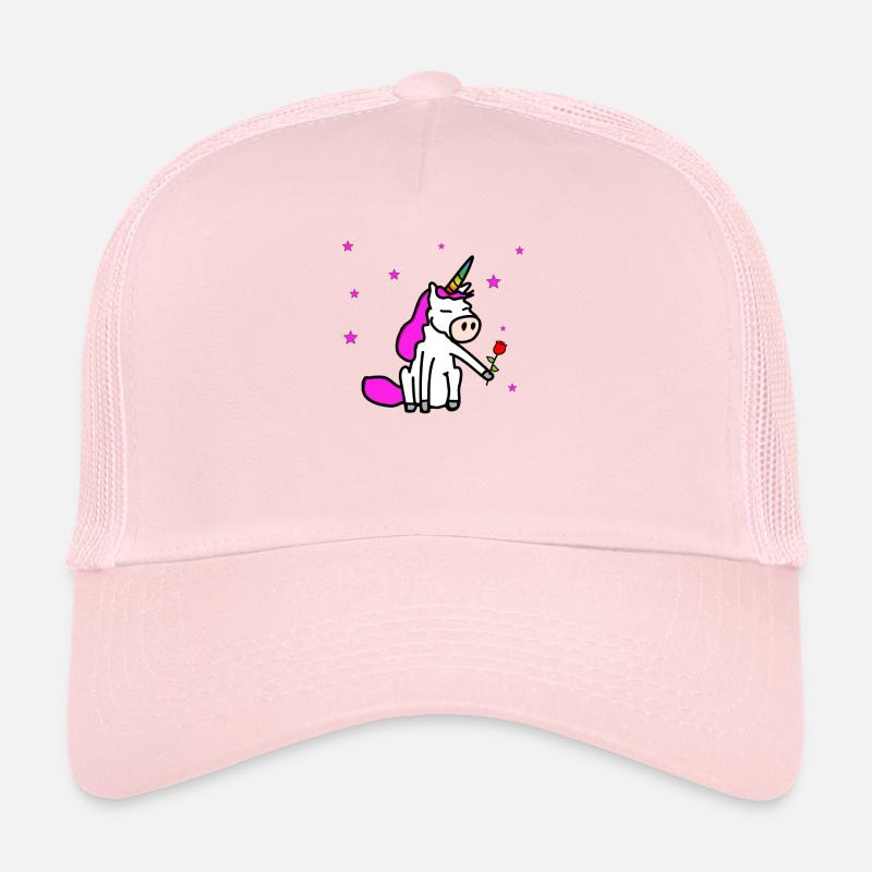 fleur licorne - Casquette trucker  - rose pâle